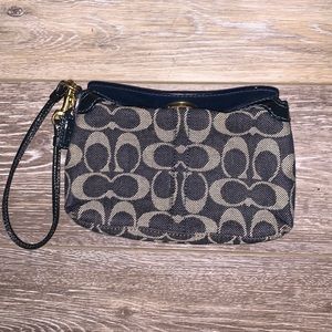 Coach Small Wristlet Denim & Leather
